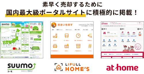 素早く売却するために国内最大級ポータルサイトに積極的に掲載!